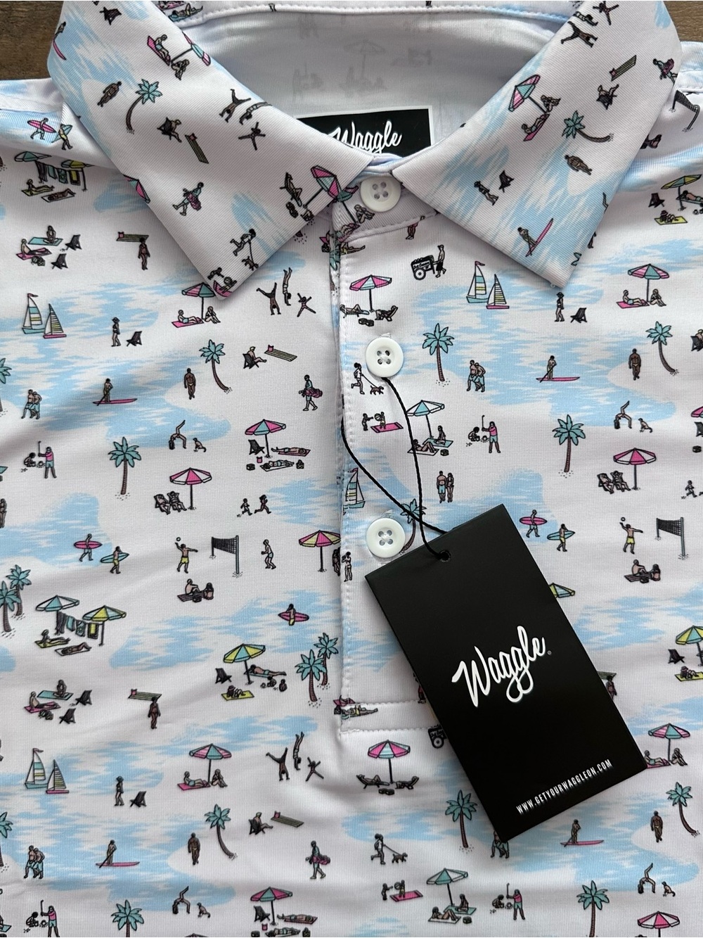 ⭐️NWT Waggle Men's Golf Polo - Beached It (Small) - Picture 2 of 5